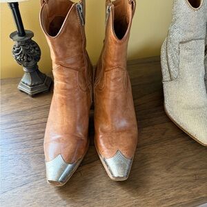 BEAST FASHION Brown Ankle Boots with Silver Accents